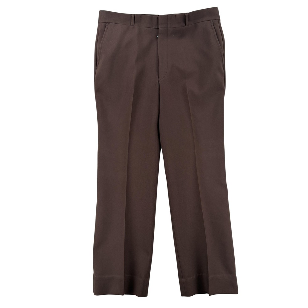 Vintage Sears Perma-Prest Dress Pants Mens 36x29 Brown Regular Fit Polyester